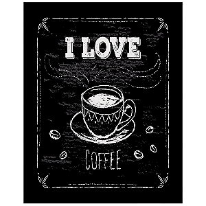 QUADRO DE METAL M - I LOVE COFFEE