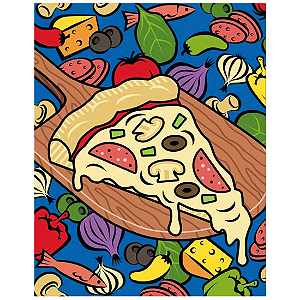 QUADRO DE METAL M - PIZZA 02 SPLASH ART