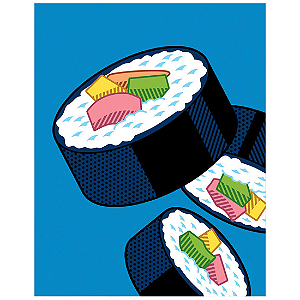 QUADRO DE METAL M - SUSHI SPLASH ART