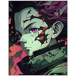 QUADRO DE METAL M - GAROTO ASSASSINO DE DEMÔNIOS 02