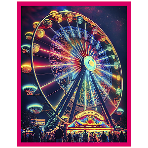 QUADRO DE METAL G - RODA GIGANTE COLORS FANTASY