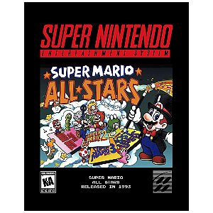 QUADRO DE METAL M - SUPER MARIO ALL STARS