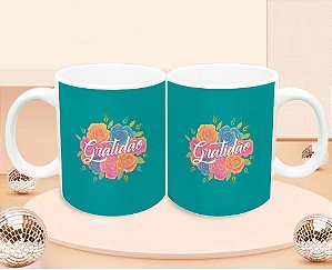 Caneca Personalizada Gratidão Porcelana - 325 ml 1 pç