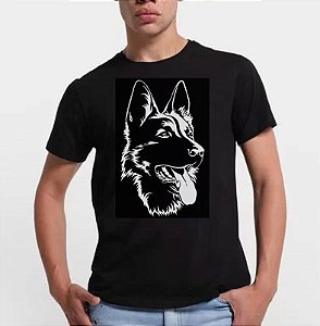 Camiseta Preta Tecido de Algodão Personalizada