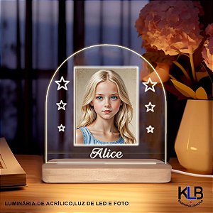 Luminária de acrílico com luz de led - luz suave