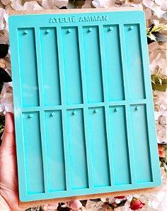 Molde Silicone Marca Pagina M com 12 cavidades