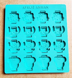 Molde Silicone Passante Personagens 16 cavidades