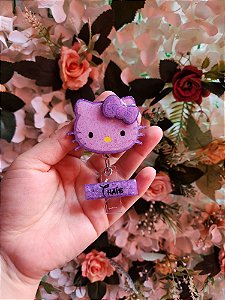 Porta Crachá Hello Kitty Roxo