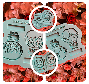 Kit 4 Molde de Silicone Harry Potter