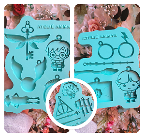 Kit 3 Molde de Silicone Harry Potter