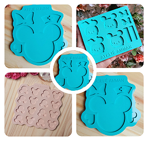 Kit 5 Molde de Silicone Mickey/Minnie