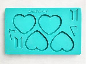 Molde de Silicone Coração Shaker BTS