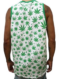Camiseta Regata Cannabis Preta\Branca