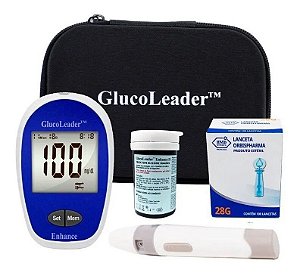 Glícosimetro Digital Glucoleader Kit 5 Peças