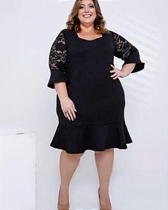 VESTIDO COM MANGA NA RENDA