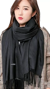 Lenço Toque De Cashmere - Preto 908/907