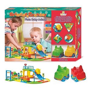 PISTA DE CARRINHOS BRINQUEDO CORRIDA INFANTIL, POSTO