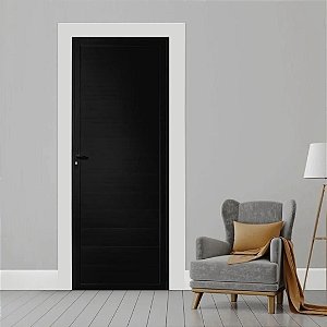 Porta Novara Com Fechadura Alumínio Preto Linha SUPREMA
