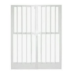 Porta de Alumínio Branco Palito Dupla