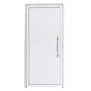 Porta de Alumínio Branco Lambri 210 X 80 cm Esquerda