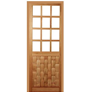 Porta de Madeira Maciça Quadri Couro 210 x 80 cm