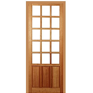 Porta de Madeira Maciça Quadri Almofadas 210 x 80 cm