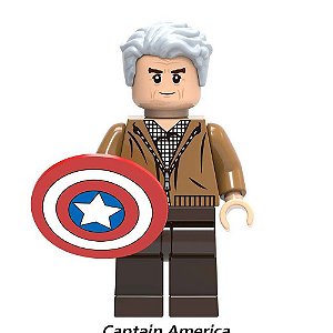 Boneco Capitão América Velho Ultimato Compatível Lego Montar Marvel