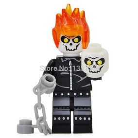 Boneco Motoqueiro fantasma Compatível Lego Montar Marvel