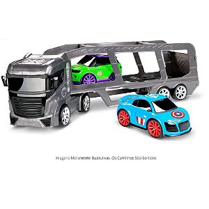 Carreta Cegonha Brinquedo Infantil Com Carros e Cone Silmar