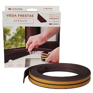 Veda Frestas Marrom Adesivo 2x9mm 6Metros Comfort Door