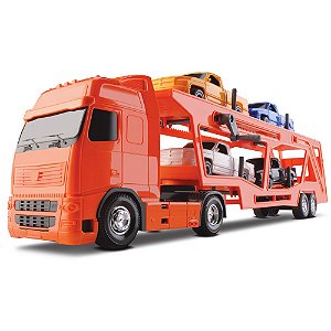 Caminhão Cegonheira Gigante 4 Carrinhos 80cm Roma Brinquedos
