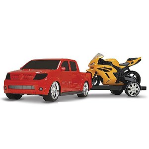 Carrinho Infantil Pick Up Vision Hilux Toyota Com Moto Roma
