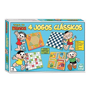 Kit Turma da Mônica 4 Jogos Clássicos de Tabuleiro