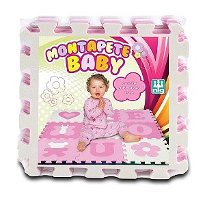 Tapete Infantil Eva Vogais Menina Rosa 9 Placas