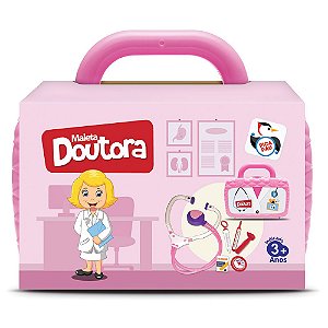 Maleta Rosa Doutora Com 6 Peças Pica Pau Brinquedos