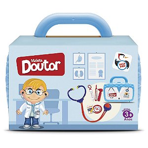 Maleta Azul Doutor Médico Com 6 Peças Pica Pau Brinquedos