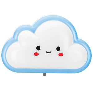Mini Abajur Led De Tomada Infantil Formato Nuvem Luminária