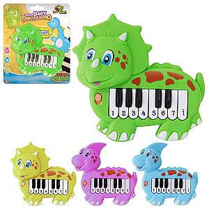 Teclado Pianinho Infantil Musical De Dinossauro Amarelo