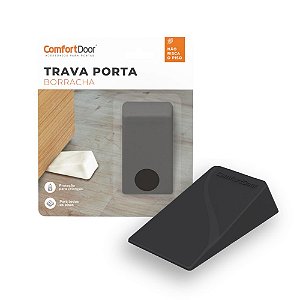 Fixador Calço Trava Porta De Borracha Preto Comfort Door