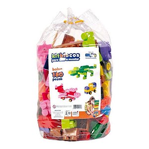 Blocks Kids Pacote de 180 Peças Coloridas Para Encaixe