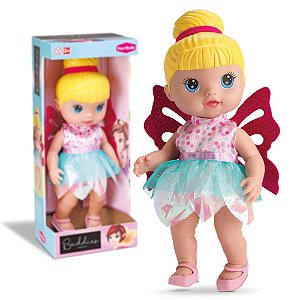 Boneca Buddies Bebê Fadinha Em Vinil Menina Acessório Asinha