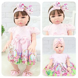 Boneca - Reborn 50 CM - Corpo Silicone - Kids Clothes