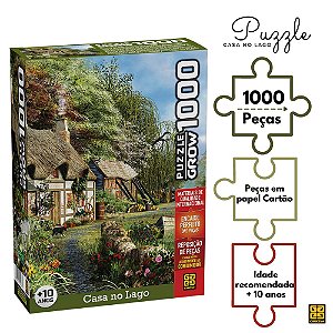 Puzzle Casa no Lago Exercício Mental E Raciocínio 1000 Peças