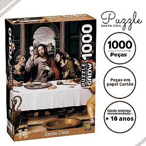 Puzzle Santa Ceia Exercício Mental E Raciocínio 1000 Peças