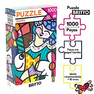 Puzzle Romero Britto Exercício Mental Raciocínio 1000 Peças