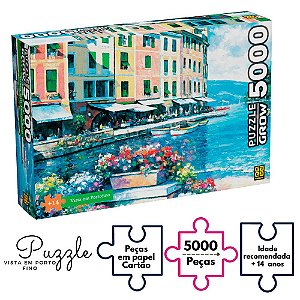 Puzzle Temática Vista em Portofino Exercício Mental 5000 Pçs