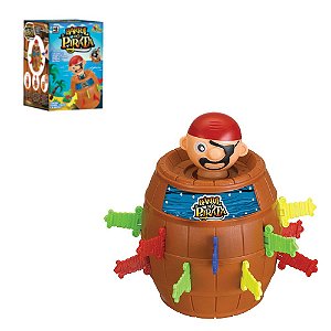 Brinquedo Pula Macacos Joguinho Infantil Barril Pirata Pula