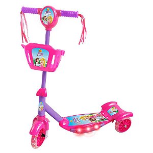 Patinete Infantil Musical e Luzes Sonho Princesa 3 Rodas