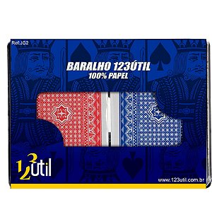 Conjunto 2 Baralho Azul e Vermelho Dois Jogos Truco Poker - CMZ