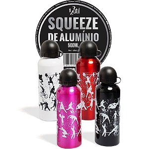 Garrafinha Squeeze Camping Academia Alumínio Portátil 500 Ml